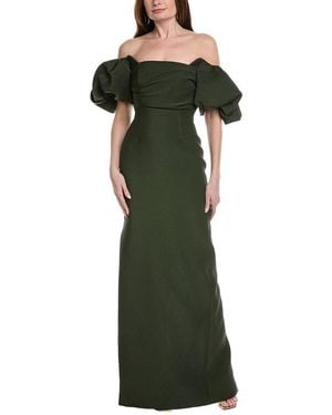Lela Rose Thelma Silk-Blend Gown - Green