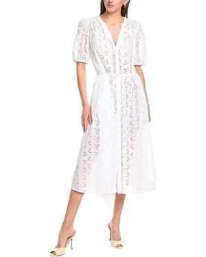 Velvet By Graham & Spencer Eyelet Midi Shirtdress - White