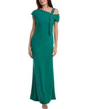 Teri Jon Solid Maxi Dress - Green
