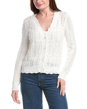 Isla Dahlia Pointelle Cardigan - White