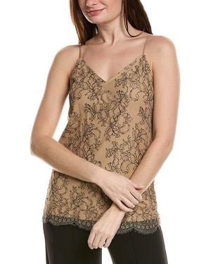 Lafayette 148 New York Eva Silk Bias Tank - Brown