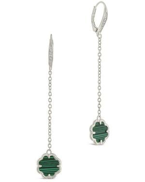 Sterling Forever Rose Petal Long Drop Earrings - White