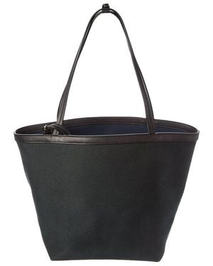 The Row Canvas & Leather Tote - Black
