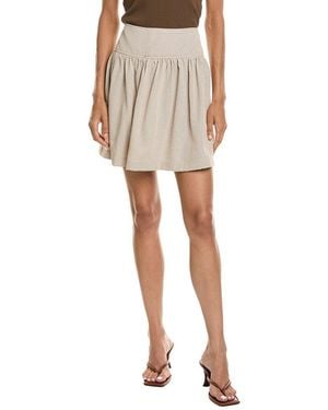 Max Studio Shirred Short Skirt - Natural