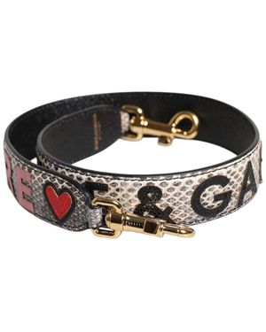 Dolce & Gabbana Snakeskin & Leather Bag Strap - Black