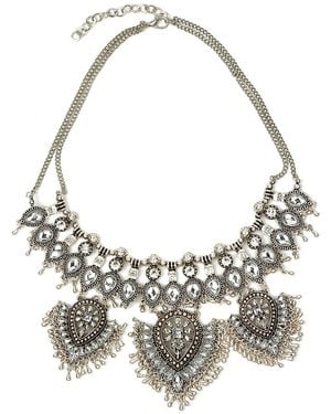 Eye Candy LA Triple Dagger Necklace - Gray