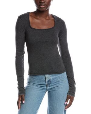 Project Social T Kami Burnout Square Neck Top - Black