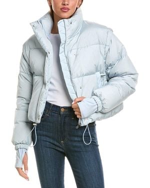 Sam. Zip-Off Sleeve Cropped Down Puffer Coat - Blue