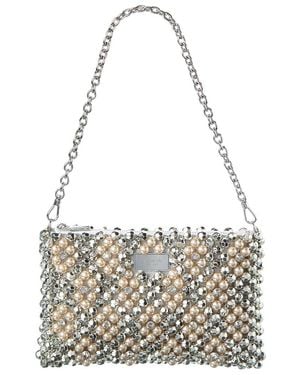 Kate Spade Purl Flower Beaded Mini Satin Shoulder Bag - Metallic