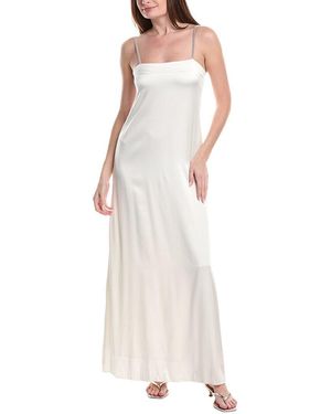 Fabiana Filippi Lingerie Strap Silk-Blend Maxi Dress - White