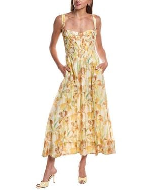 Bardot Adaline Printed Midi Dress - Yellow