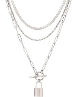 Adornia Plated Stainless Steel Necklace - White