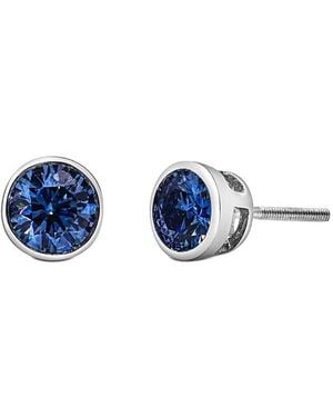 Haus of Brilliance 14K 1.00 Ct. Tw. Lab-Grown Diamond Stud Earrings - Blue