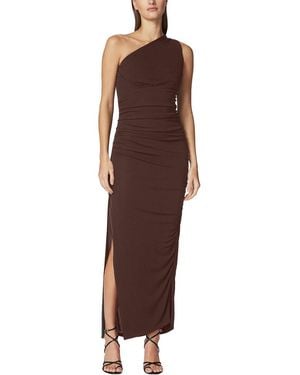 Hervé Léger Ruched Jersey Midi Dress - Brown