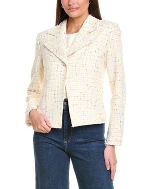 St. John Space-Dyed Window Pane Tweed - White