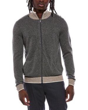 Autumn Cashmere Contrast Trim 100% Cashmere Jacket - Grey