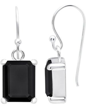 MaxColor 6.40 Ct. Tw. Onyx Drop Earrings - White