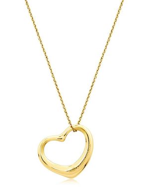 Tiffany & Co. Elsa Peretti 18K Open Heart Pendant Necklace (Authentic Pre- Owned) - Metallic