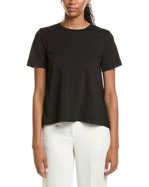 Kenneth Cole High-Low Pleated Back T-Shirt - Black