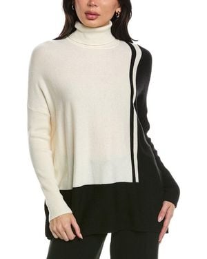 Reiss Celia Colour Block Roll Neck Wool-Blend Jumper - Natural