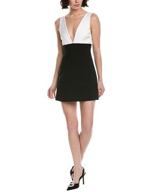 Alice + Olivia Mandy Deep Plunge Neck Mini Dress - Black