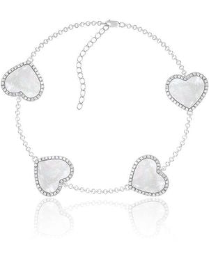 Splendid 12-13mm Pearl Cz Station Bracelet - White