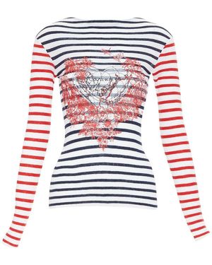 Dior Amour D-Royaume Damour Striped Heart Sweater, Size Fr (Authentic Pre-Loved) - Red