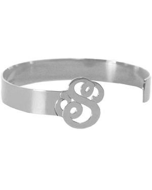 Jane Basch Script Initial Cuff -Z) - White
