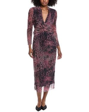 Anne Klein Printed Midi Dress - Purple