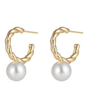 Eye Candy LA Luxe Collection 24k Plated Cz Loop Earrings - Metallic