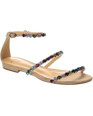 Alexandre Birman Alexa Crystals Suede Sandal - Metallic