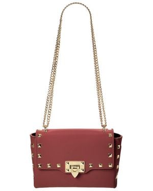 Isabella Rossetti Juliette Studded Leather Shoulder Bag - Red