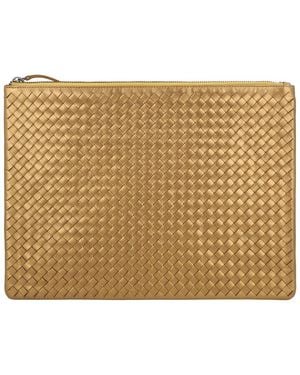 Dragon Diffusion A4 Pochette Leather Pouch Bag - Natural