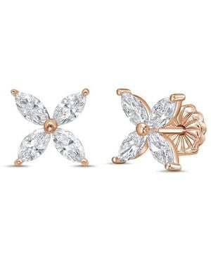 Diana M. Jewels Diana M. 14K Rose 1.00 Ct. Tw. Lab-Grown Diamond Stud Earrings - Metallic
