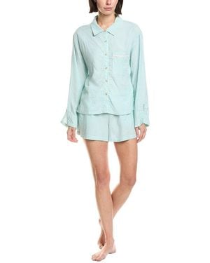 Honeydew Intimates 2Pc Awaken Long Sleeve Shortie Set - Blue
