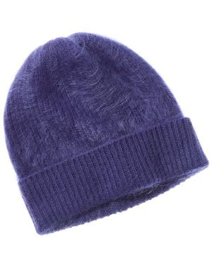 Sofiacashmere Brushed Cashmere Chunky Rib Hat - Blue