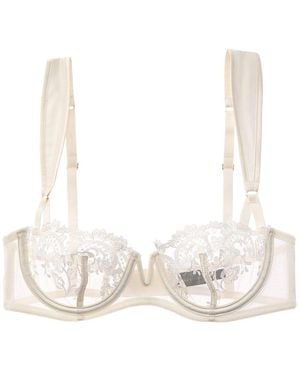 Kiki de Montparnasse Juliette Silk-Trim Balconette Bra - White
