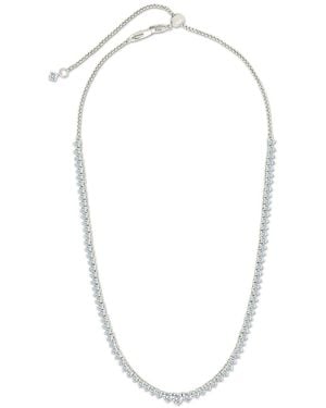 Sterling Forever Cz Tatum Adjustable Tennis Necklace - White