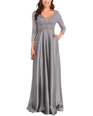 Vincent Embroidered Maxi Dress - Grey