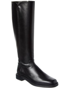 Stuart Weitzman Leather Knee-High Riding Boot - Black