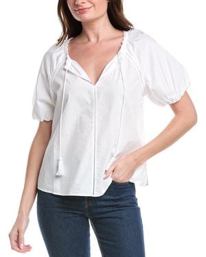 Tommy Bahama Oceana Puff Split Neck Top - White