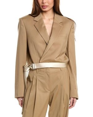 Helmut Lang Wrap Wool Blazer - Natural