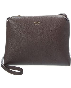 KHAITE Lina Medium Leather Crossbody - Brown