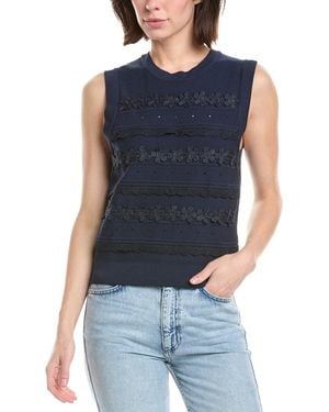 NVLT Crochet Details Knit Tank - Blue