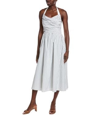 Gracia Stripped Self-Tie Dress - Grey