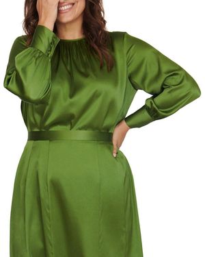 Gabriella Rossetti Mimosa Silk-Blend Blouse - Green