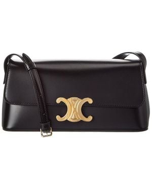 Celine Leather Shoulder Bag - Black