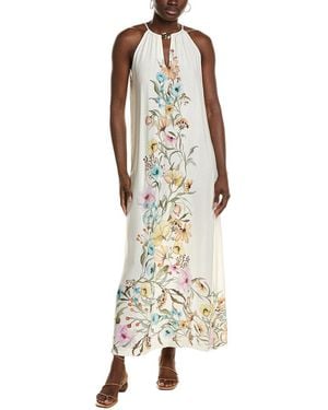 Vince Camuto High Neck Flowy Maxi Dress - Metallic
