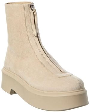 The Row Zipped Leather Boot - Natural