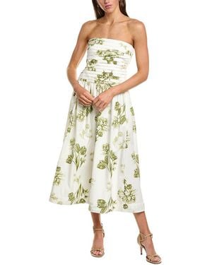 1.STATE Strapless Ruched Bodice Maxi Dress - Green